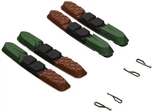 Produktbild: XLC Unisex – Erwachsene Bremsschuhe Ersatzbremsgummi BS-X09 4er Set 72 mm, Schwarz, Grün, Rot, One Size