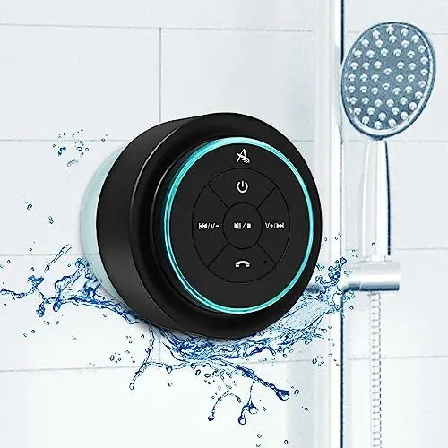 Produktbild: Xleader Dusche Bluetooth Lautsprecher Klein Musikbox, Wasserdicht Bluetooth Lautsprecher mit Saugnapf, Shower Speaker Dusche Lautsprecher Elektronik Geschenke Musikbox für Mädchen Jungen Männer Frauen