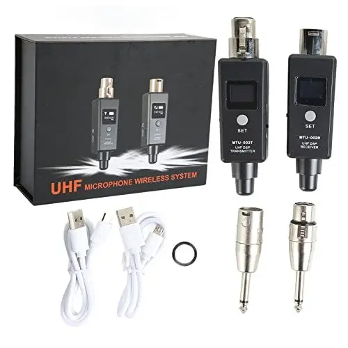 Produktbild: XLR-Funkmikrofon-Sender-Empfänger, U3-Funkmikrofon-Adapter Wiederaufladbares 2,4-GHz-XLR-Mikrofonsystem-Set für Dynamisches Mikrofon