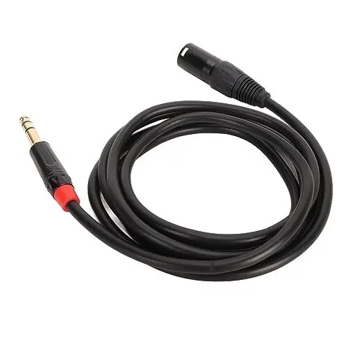 Produktbild: XLR-Stecker auf 1/4-Zoll-TRS-Kabel, 6,35-mm-Balance-Verbindungsdraht-Mikrofonkabel, 6 Fuß, Geflochtenes Nylon, für Verstärker, Aktivlautsprecher, Mixer