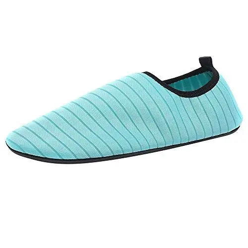 Produktbild: Xmiral Badesandale Wasserschuhe Paare Gummisohle Einfarbig Streifen rutschfest Laufschuhe Trocknend f黵 Pool Surfen Yoga Schwimmschuhe Wasserdicht Barfu?Schuhe Badelatschen(Hellblau,38 EU)