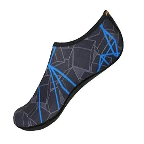Produktbild: Xmiral Wasserschuhe Damen Gummisohle Drucken Laufschuhe Trocknend Badesandale Schwimmschuhe Wasserdicht Barfu?Schuhe f黵 Pool Surfen Yoga rutschfest Badelatschen(Marine Blau,42-43 EU)