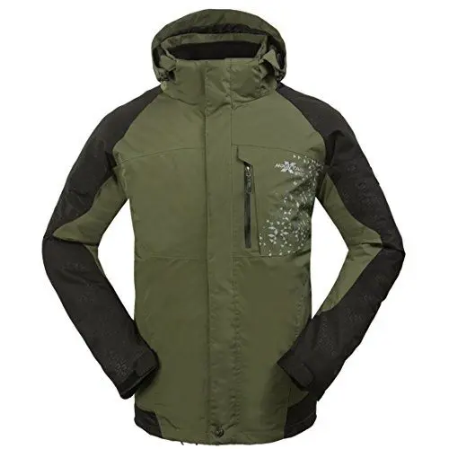 Produktbild: XMS Herren 3 in 1 Winddicht Wasserdicht Atmungsaktive Hardshelljacke Outdoor Sport Camping Wandern Trekking Jacke Mantel (X-Large, Grün)