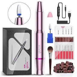 Produktbild: Xoali Elektrische Nagelfräser 25000 U/min, 12 in 1 Nagelfeile Maniküreset, USB Polierwerkzeuge Nagelknipser Set, Keramischer Nagelbohrer, Maniküre und Pediküre Kit für Heim- und Salongebrauch (Rosa)