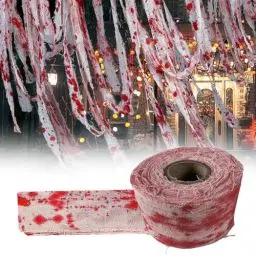 Produktbild: XoeLLe 10M Halloween Deko, Gruselig Halloween-Requisiten, Halloween Blutig, Halloween Blutige Gaze für Halloween Türen, Wände Dekoration, Make-up-Requisiten, Cosplay, Spukhaus DIY Dekoration