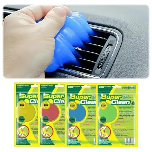 Produktbild: XoeLLe 4 Stück Tastatur Reinigungsgel, Universeller Auto Reinigungsgel Staubreiniger Innenraum Reinigung Weicher Reinigungsset Tastatur Reiniger Schleim Gel für Laptop, Drucker, Kameras, Auto