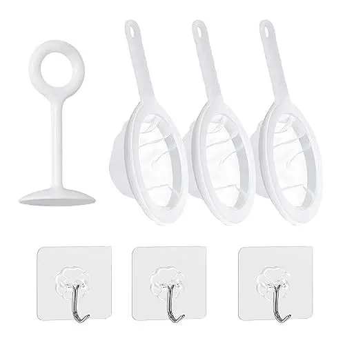 Produktbild: XoeLLe Sieb Fein, 3 Stück Feines Sieb Mit Griff 100/200/400 Mesh Passiersieb Küche Netzsieb Ultrafeines Trichterfilte Haushaltssieb Handsieb für Saft, Milch, Kaffee (mit Quetschstab und 3 Haken)