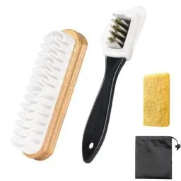 Produktbild: XoeLLe Wildlederbürste für Schuhe, 2er Set Raulederbürste Vielseitig Einsetzbare Wildleder Schuhreiniger mit Messingborsten Aufbewahrungsbeutel Reinigung Rauleder, Nubuk, Wildleder und Veloursleder