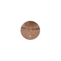 Produktbild: XOEMEL Schmetterlinge Layering Kette Damen Halskette Damen Kette Silber 926 mit Anhänger Hypoallergene Silberkette Damen Schmuck Geschenke für Frauen
