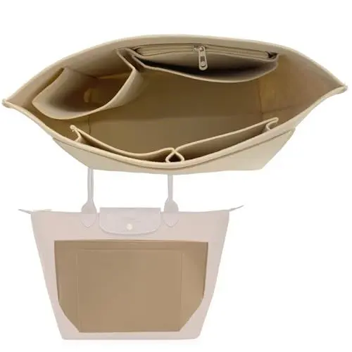 Produktbild: XOKL Taschen-Organizer, Taschen-Organizer, Taschen-Organizer-Einsatz, Filz-Handtaschen-Organizer mit mehreren Taschen, langer Champ-Taschen-Organizer (L-28 x 25 x 17 cm)