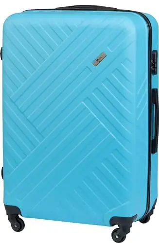 Produktbild: Xonic Design Reisekoffer - ABS Hartschalen Koffer mit 360° Leichtlauf-Rollen - hochwertiger Trolley mit Zahlenschloss in M-L-XL oder Set (Neon Blue, XL)