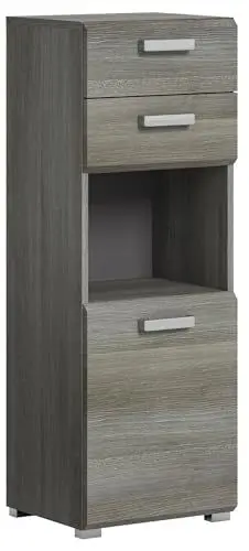 Produktbild: xonox.home Badezimmer Silver X88B3701 Standschrank Kommode Schrank in rauchsilber Nb. ca. 40x109x33 cm