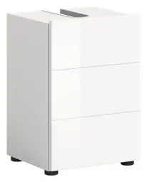 Produktbild: xonox.home Badezimmer Vira X2LA9703 Waschbeckenunterschrank Unterschrank Schrank in Front weiß Hochglanz Tiefzieh Korpus weiß Melamin ca. 38x56x34 cm