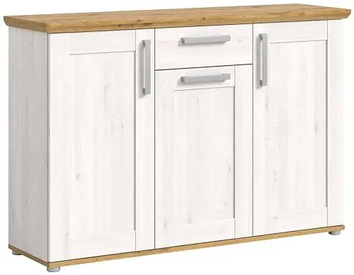 Produktbild: xonox.home Garderobe Verona Flurkommode Anrichte Stauraummöbel Kommode in Sibiu Lärche Nb. Absetzung Artisan Eiche Nb., ca. 137x92x39 cm