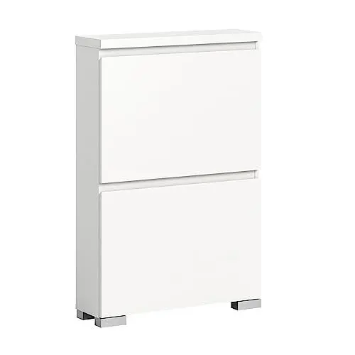 Produktbild: xonox.home Schuhsystem Shoelove Schuhschrank Schuhkipper Schuhaufbewahrung 2 Fächer in weiß Nb. ca. 60x91x18 cm
