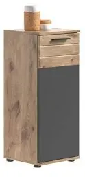 Produktbild: xonox.home X12B8701 Mason Standschrank Bad Grau, Badezimmerschrank Kommode 37 x 87 x 34 cm