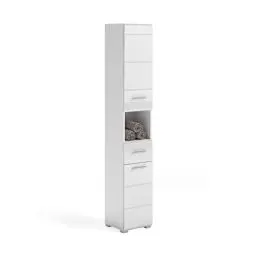 Produktbild: xonox.home X18A9711 Linus Hochschrank Bad Weiß Hochglanz, Badezimmerschrank 30 x 182 x 31 cm