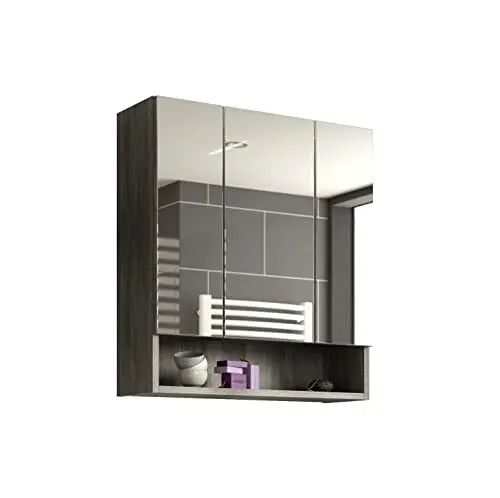 Produktbild: xonox.home X64B3725 York Spiegelschrank Bad 60 cm breit, Badschrank, Hängeschrank 60 x 68 x 21 cm