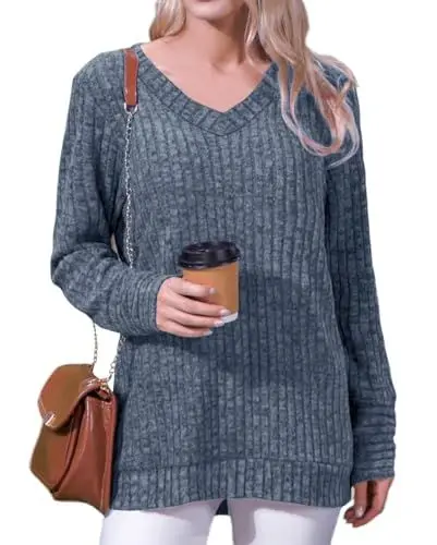 Produktbild: Xpenyo Pullover für Damen,Langarm-Oberteile,Damen-Winter-Tunika,Strick-Top,lässig，Königsblau,XL