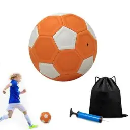 Produktbild: XPJBKC Curve Ball, 20cm Gummi Curveball, Kurvenball Fußball mit Pumpe und Kordelzug Tasche, Flexibler Soccer Curve Ball Fußball, Curve Ball Spiele Geschenk für Drinnen und Draußen