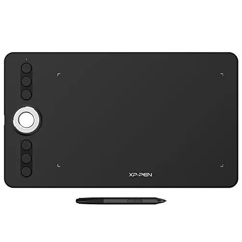 Produktbild: XP-PEN Deco 02 Grafiktablet Drawing Tablet Pen Tablet batterieloser Stift mit 8192 Druckstufen mit Radiergummi und Express Tasten (schwarz)
