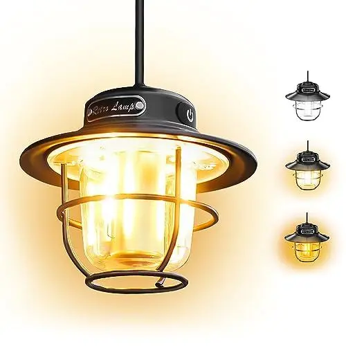 Produktbild: XRDZYXGS Campinglampe, Tragbar Campingleuchte, LED Campinglampen 4 Lichtmodi (1300-6500K) Stufenlos Dimmbar, IP65 Wasserdichte USB Aufladbar Zeltlampe für Camping, Angeln, Stromausfall, Notfall Usw