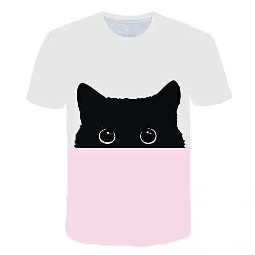 Produktbild: XRHYJK Herren 3D Druck T-Shirt Mode Herren T-Shirt Liebhaber Katzen Daze Süße Tiere 3D-Druck Sport Atmungsaktiv Leicht Fitness Tops Streetwear