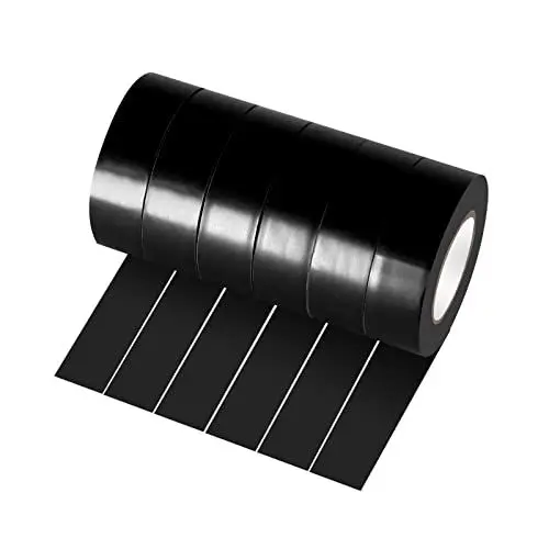 Produktbild: Xrkuu 6 Rollen Isolierband Schwarz, 18 mm x 10 m, PVC-Isolierband, wasserdicht, stark klebend, für Draht-Projekte, Isolieren und Reparieren von gebrochenen Drähten