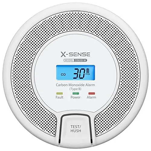 Produktbild: X-Sense Vernetzbarer CO Melder mit Digitalanzeige, Kohlenmonoxidmelder mit Austauschbar Batterie, TÜV Rheinland Zertifiziert nach EN 50291, CO03D-W, 1er Set