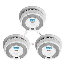 Produktbild: X-Sense Vernetzbarer kombinierter Rauch- und Kohlenmonoxid-Melder mit LCD Anzeige & 10 Jahres Batterie, Keine Apps und SBS50 Basisstation, SC07-W, 3er Set
