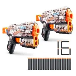 Produktbild: XSHOT Skins Flux Blaster Sonic Retro, Sonic The Hedgehog Design with 16 Darts, Easy Reload, Air Pocket Dart Technology, Toy Foam Blaster for Kids, Teens and Adults (2 Blasters, 16 Darts)
