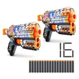 Produktbild: XSHOT Skins Flux Blaster Sonic Super Speed, Sonic The Hedgehog Design with 16 Darts, Easy Reload, Air Pocket Dart Technology, Toy Foam Blaster for Kids, Teens and Adults (2 Blasters, 16 Darts)