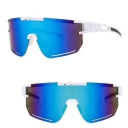 Produktbild: XSYKJGS Schnelle Brille, Blau Fahrradbrille, Sonnenbrille Herren Damen UV400 Schutz Polarisierte Sonnenbrille für das Reiten, Skifahren und Angeln im Fallschirmspringen