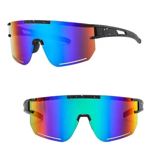 Produktbild: XSYKJGS Schnelle Brille, Dunkelblau Fahrradbrille, Sonnenbrille Herren Damen UV400 Schutz Polarisierte Sonnenbrille für das Reiten, Skifahren und Angeln im Fallschirmspringen