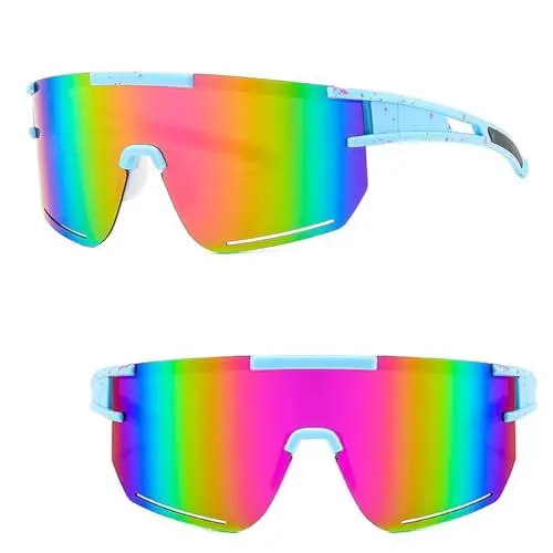Produktbild: XSYKJGS Schnelle Brille, Rosa Fahrradbrille, Sonnenbrille Herren Damen UV400 Schutz Polarisierte Sonnenbrille für das Reiten, Skifahren und Angeln im Fallschirmspringen