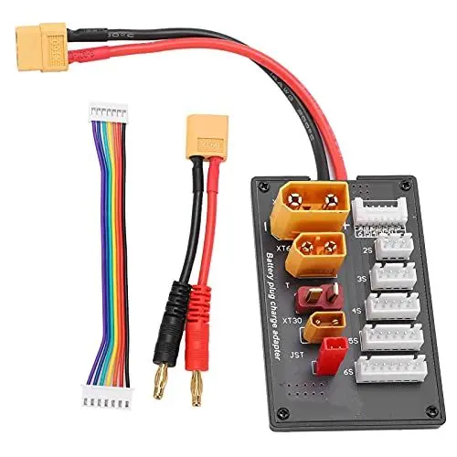 Produktbild: XT60 Lipo-Parallel-Ladeplatine Balanced-Ladeplattenadapter XT90/XT60/XT30/JST/T-Steckerschnittstellen Lipo-Akkuladegerät für 2S‑6S Akku