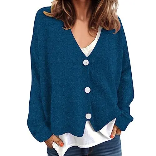 Produktbild: XTBFOOJ Cardigan Damen Lang Damen-Oberbekleidung Mit Langen Ärmeln Und Zopfstrickjacke Mit Offener Knopfleiste Vorne Cardigan Damen Weiß Lang Leichte Baumwolljacke