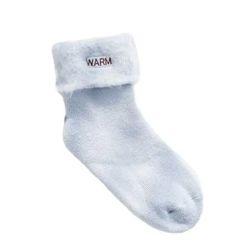 Produktbild: XTBFOOJ Socken Damen 42 Frauen solide verdickte samt warme Socken Schlafsocken extra dicke Schneesocken Hässliche Socken (Light Blue-2, One Size) Damensocken Ohne Gummi Warme Kleidung