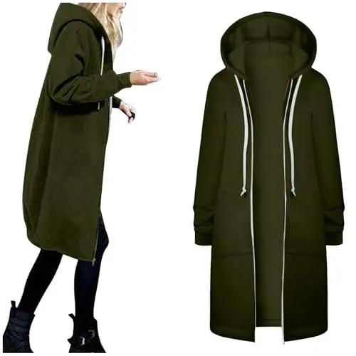 Produktbild: XTBFOOJ Wintermantel Damen Lange Damen-Jeansjacke Mit Perlen Und Rissen Und Sternen, Bestickt, Oberbekleidung, Trench-Kleid Für Damen, Ärmellos Mäntel Damen Trachtenweste Damen Women Vest