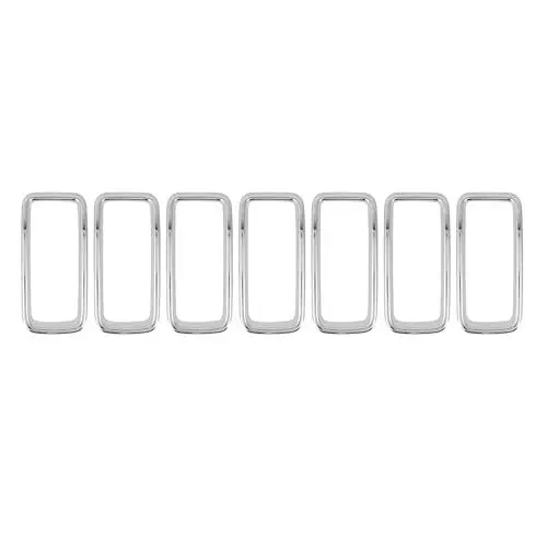 Produktbild: XTevu 7-teiliges Frontgrill-Einsatz-Abdeckungs-Zierrahmen-Frontstoßstangen-Grillringe, Entlüftungs-Frontgrill-Einsatz-Schutzabdeckungs-Zier-Außenzubehör für Renegade 2019 bis 2022