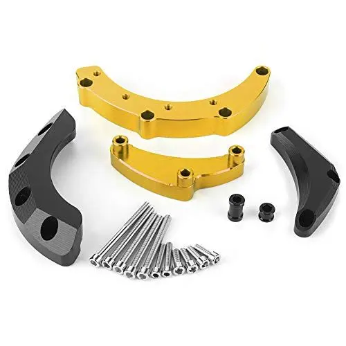 Produktbild: XTevu Motorrad-Motorgehäuse-Sparer, Crash-Pad, Sturzpads-Schutz für MT-09 / FJ-09 XSR900, Motorschutz, Sturzbügel, Sturzbügel, Sturzschutz (Gold)