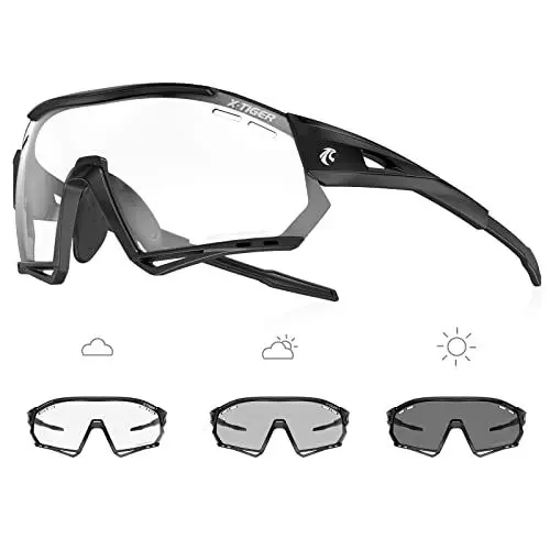 Produktbild: X-TIGER Fahrradbrille selbsttönend Sonnenbrille Herren Damen TR90 Rahmen UV400 Schutz Photochromatisch Sportsonnenbrille