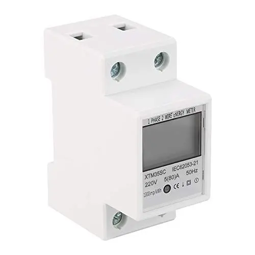Produktbild: XTM35SC Stromzähler 220 V 5 A 35 Mm DIN-Schiene KWh-Zähler LCD-Wattzähler Digitaler Einphasen-2-Draht-2P-Energiezähler Stromverbrauchsmonitor