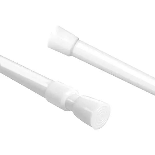 Produktbild: XtraCare Teleskopstange 2 Stücke, Gardinenstange klemmbar, Klemmstange für Gardinen, Nutzbar in Scheibegardinen/DIY/Küchen/Schrank, Weiß (32-50cm)