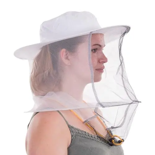 Produktbild: xtradefactory IMKERSCHUTZHUT mit Moskito-Netz, Ø 39cm, weiß | praktischer Schnellverschluss | Bienenhut Imkerhut Imker Schutzkleidung Imkerhaube