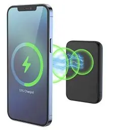 Produktbild: XtremeMac Magsafe Powerbank 10000mAh, Magnetische Externe Batterie für iPhone 15/14/13/12 Serie, USB-C, USB-A und Wireless Powerbank Schnellaufladung, Mini Power Bank PD 20W, Leistungsstark, Schwarz