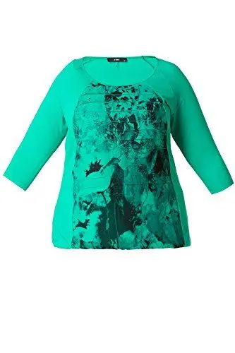 Produktbild: X-Two T Shirt Happy Damen Lagenlook Viskose Tunika, Farbe:grün··Damengrößen:58