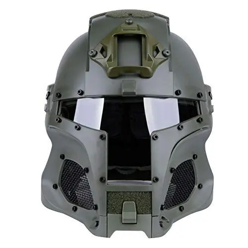Produktbild: XUE Airsoft Helm mit Maske und Schutzbrille Ausgezeichneter Schutz Full Head Gesichtsmaske Fast Taktische Paintball Helm mit Full Face Gesichtsschutz für Softair Jagd Halloween (Grün)