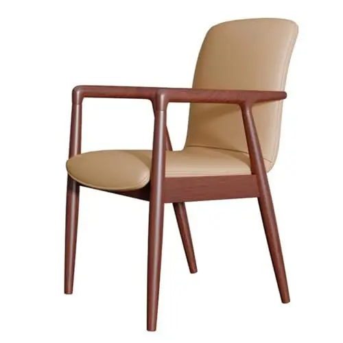Produktbild: XUEMML Esszimmerstuhl Akzent Sessel Esszimmer Massivholzstuhl Küchenstuhl, Industrie Akzent Stühle Küche Esszimmer for Pausenraum Wohnmöbel Stuhl(Khaki)