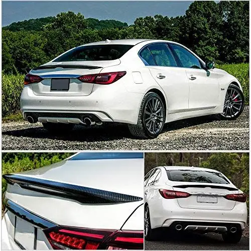 Produktbild: XUETAO Kohlefaser Heckspoiler passend für Infiniti Q50 Q50s Limousine 2014-2020 Custom Parts Kofferraumlippe HighKick Heckspoiler Bodykits
